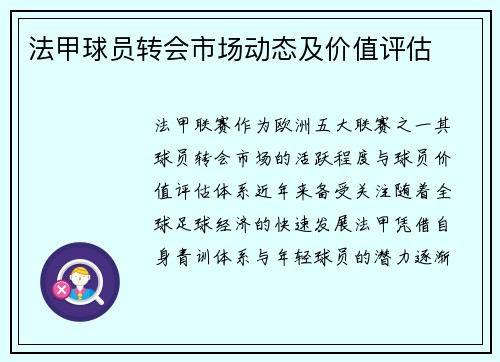 法甲球员转会市场动态及价值评估